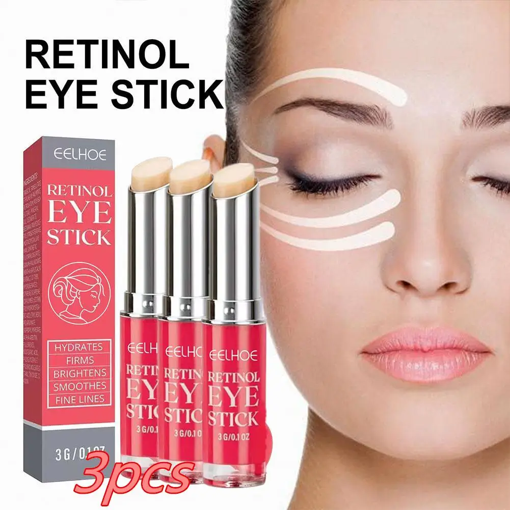 

3PCS Retinol Eye Cream Stick Anti-aging Anti Wrinkle Firming Moisturizing Puffiness Black And Circles Deep Lightening Eye Cream