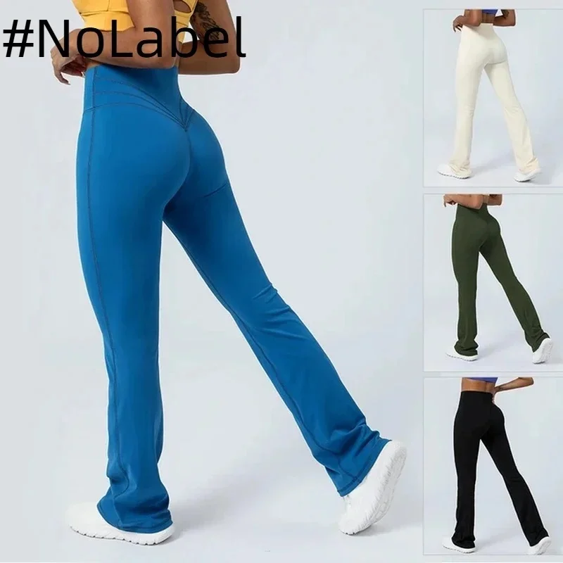 NoneLabelCollection Women Yoga Flare Leggings High Waist Dance Pilates Fitness Gym Buttock Lifting Workout Wide-Leg Pants 