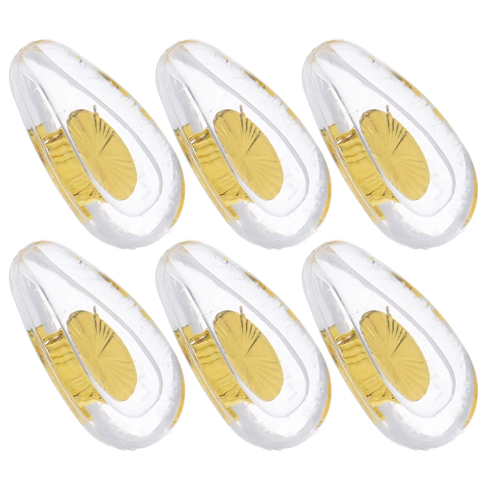 

6Pairs Comfortable Eyeglass Nose Pad Set Silicone Anti-Slip with Metal Core Air Bag Design for Glasses Replacement Gold