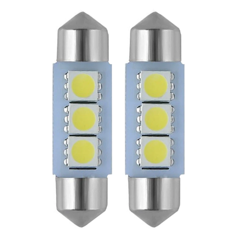 50pcs Festoon C5W 31mm 36mm 39mm 41mm Car LED Interior Light Auto Reading Dome License Plate Lamp Bulb 5050 3SMD DC12V