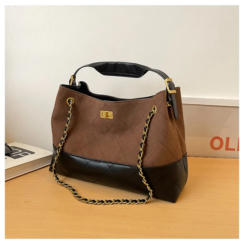 

Элегантная дизайнерская большая сумка в стиле Парижа с однотонным и винтажным минималистием для модных женщин