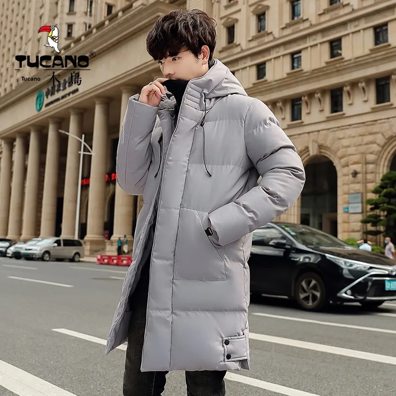 

Зимняя куртка TUCANO: Новая мужская утепленная куртка-пуховик из хлопка, модная, с длинным рукавом, на молнии, цветная