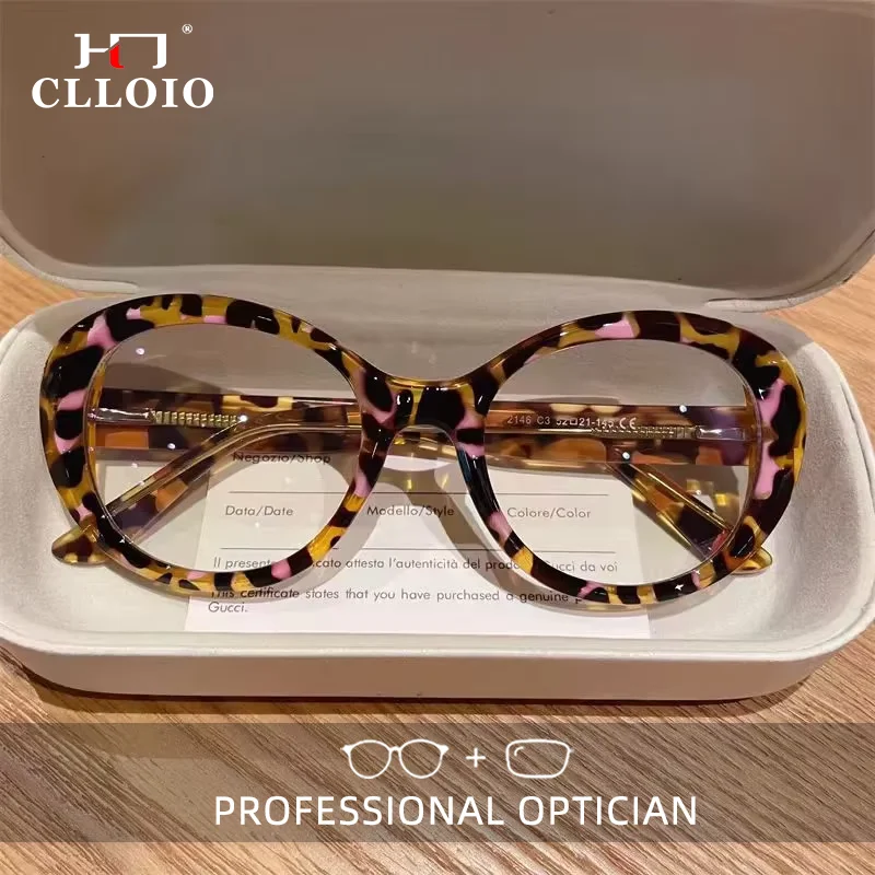 

CLLOIO New Fashion Oval Transparent Frame For Women Anti Blue Light Reading Glasses Myopia Customizable Prescription Eyeglasses