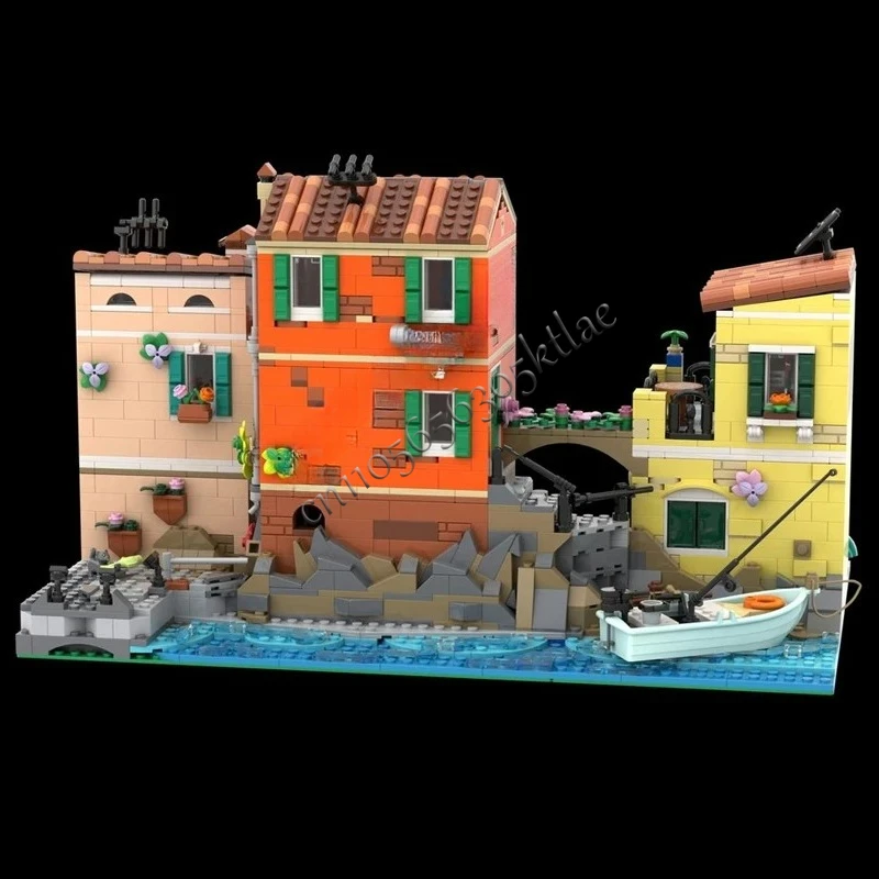 3099PCS Italian Square MOC Creative street view Model Building Blocks Architecture Holiday DIY Education Assembly Model Toy Gift