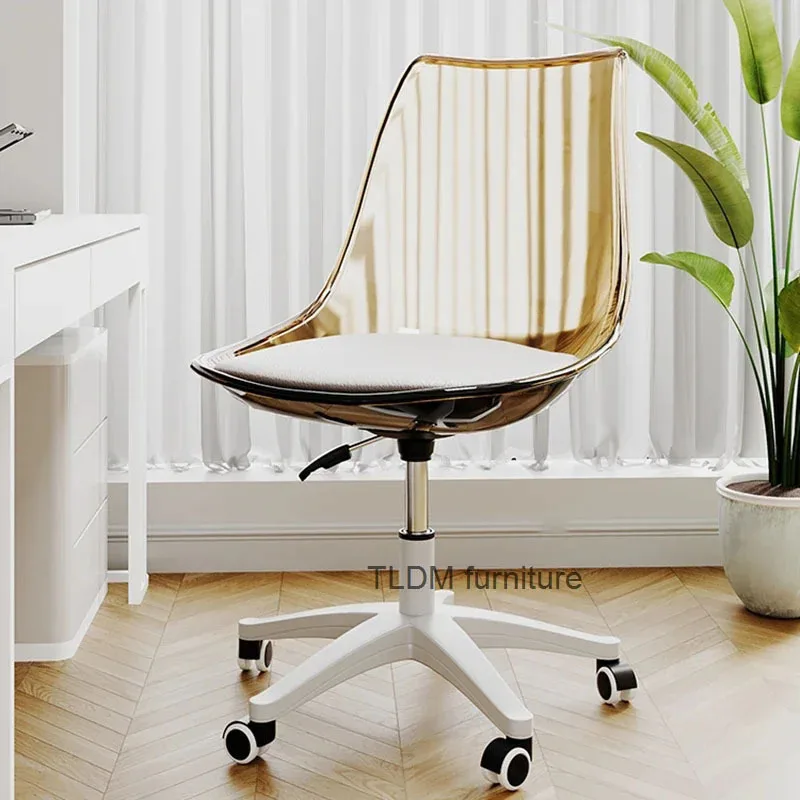 

Nordic Acrylic Office Chairs Home Backrest Computer Chair Modern Office Furniture Game Chair Lifting Swivel Learning Desk Chair