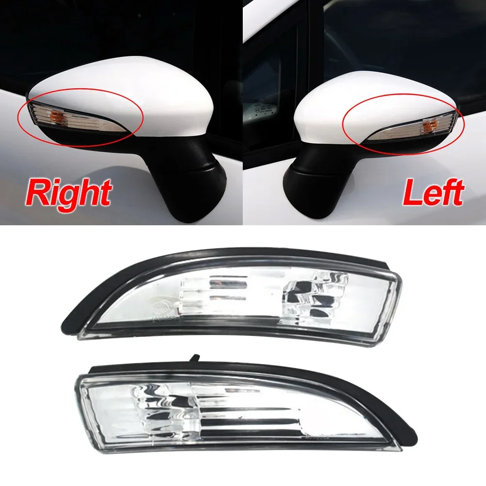 White Reversing Mirror Steering Lamp Rearview Mirror Steering Lamp Without Bulb Lights Suitable For 2008-2016 Ford Fiesta Mk8