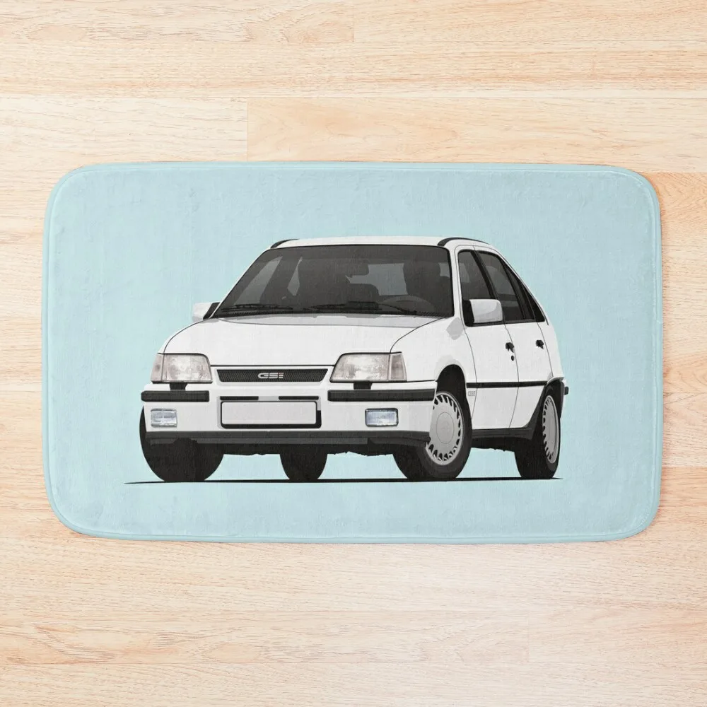 

White Kadett E GSi car illustration Bath Mat Non-Slip Shower Bathroom Use Mat