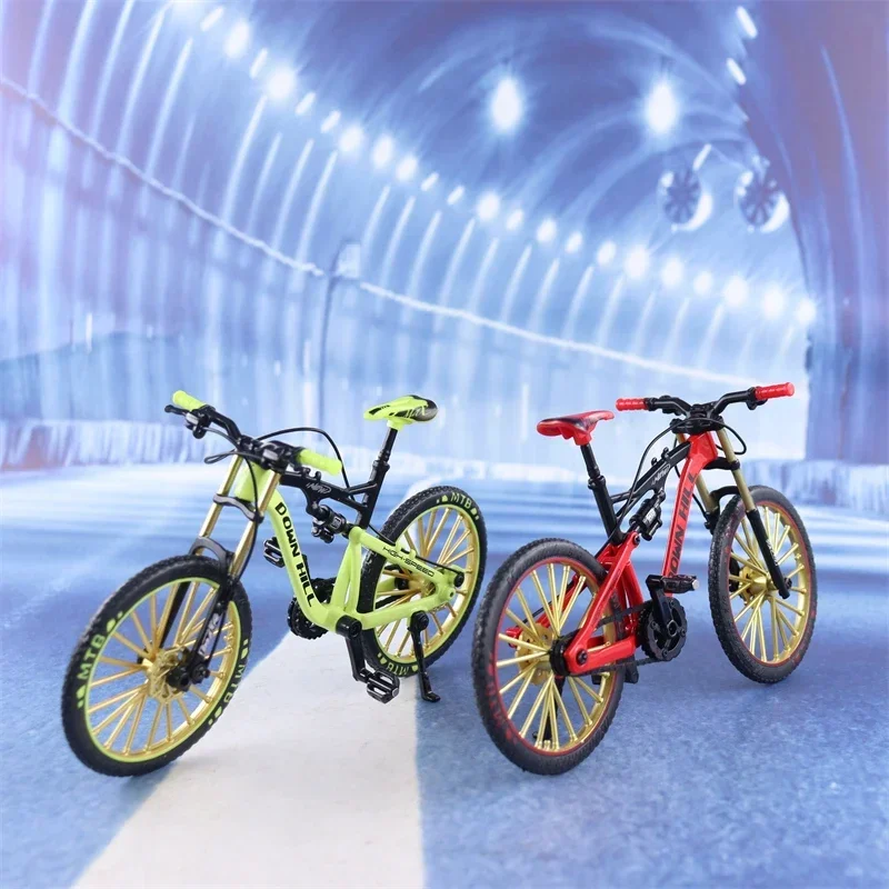 Modèle miniature 1:10 de vélo en alliage, jouet de vélo de montagne miniature, vélo de poche en métal moulé sous pression, simulation de course, jouets amusants pour enfants