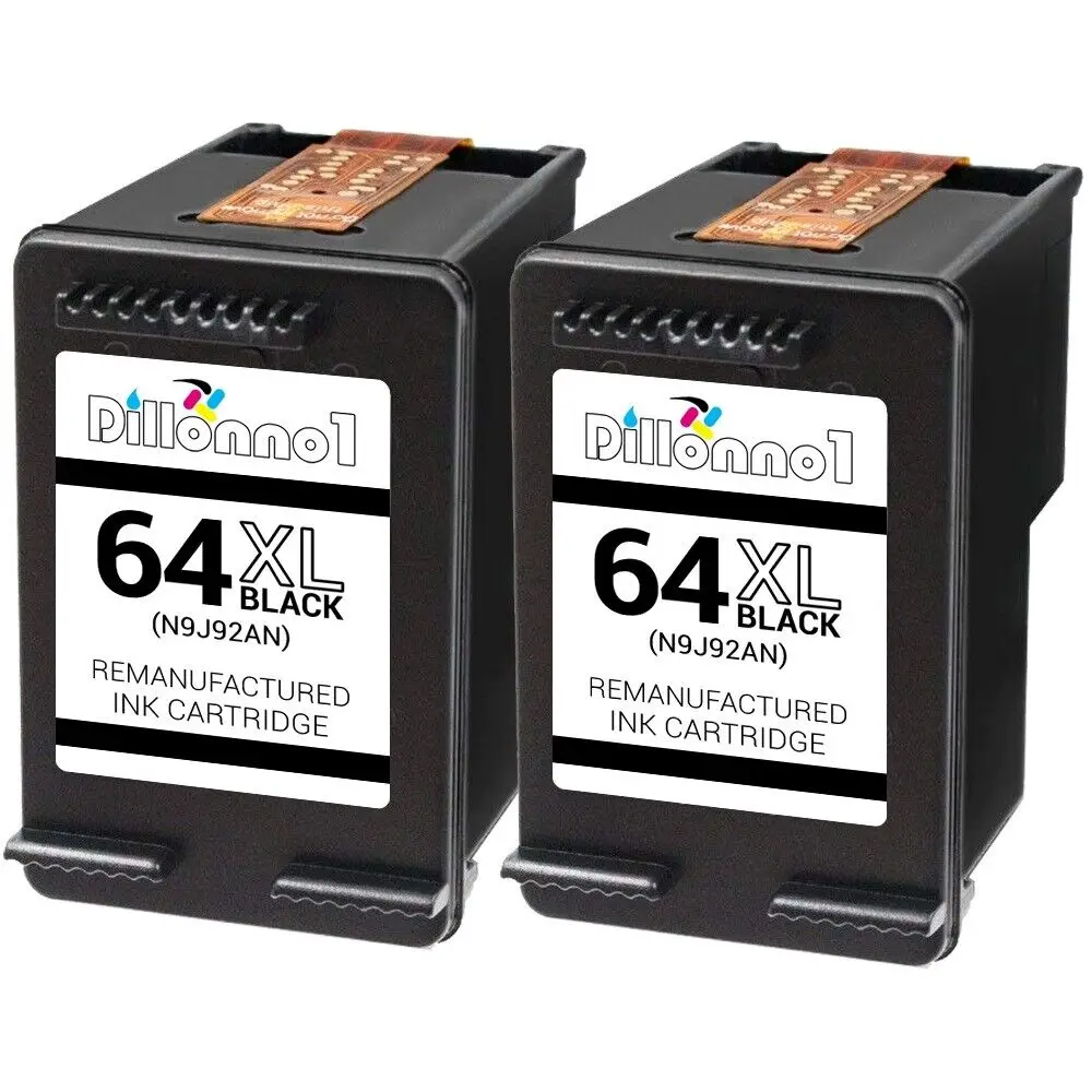 

Remanufactured 2PK HP 64XL Black for Envy 6200 7100 7800 Series