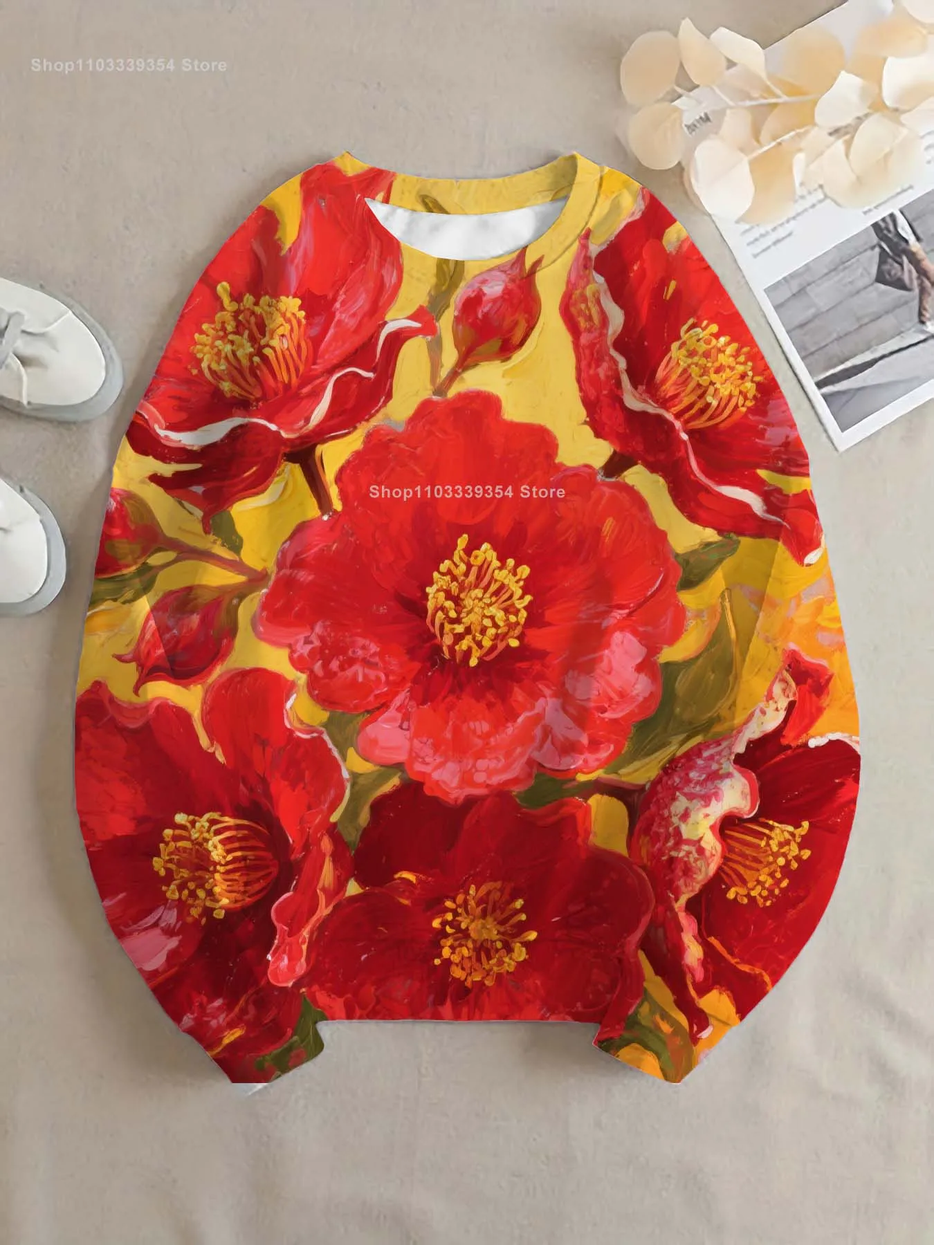 Blume sonnenblume Frauen rundhals sweatshirt 3D Druck Y2k Streetwear Herbst Sweatshirts Übergroßen Pullover Tops Frau Kleidung