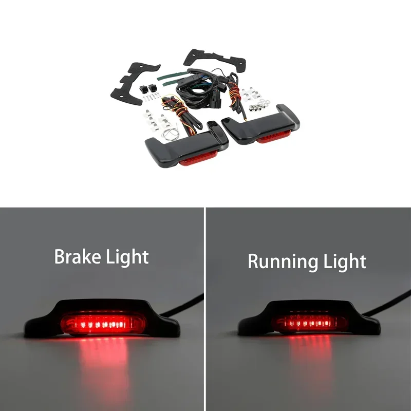

Мотоциклетная жесткая светодиодная седельная сумка, крышка, спойлер, комплект освещения для Harley Touring Road King Electra Street Glide 2014-2021 2019 2018