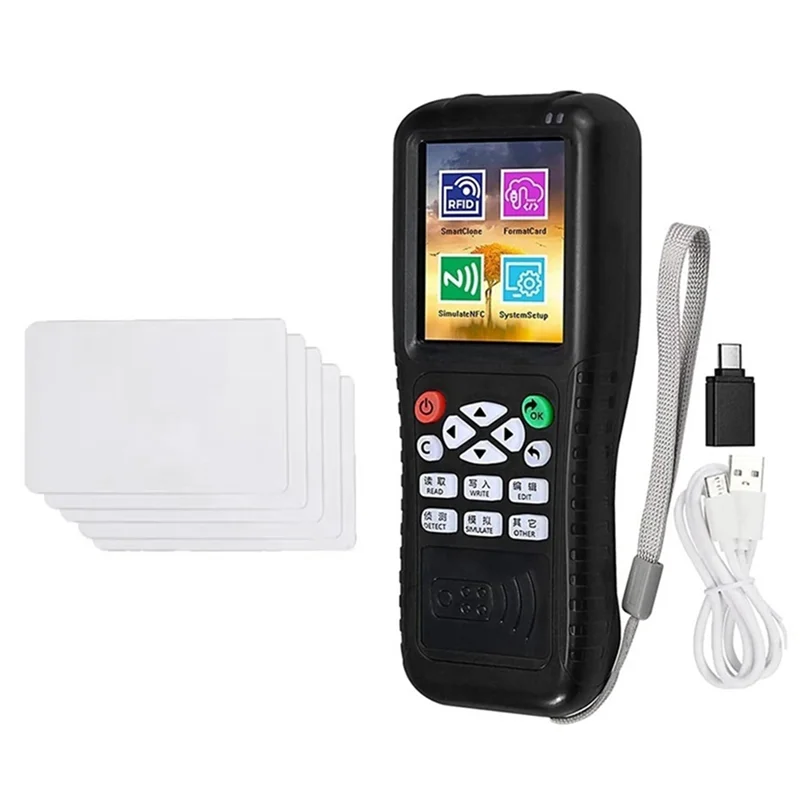 

A25P X100 RFID NFC Smart Card Reader Writer +5XUID Card RFID Duplicator ID IC Card Programmer Encrypted Key Copier