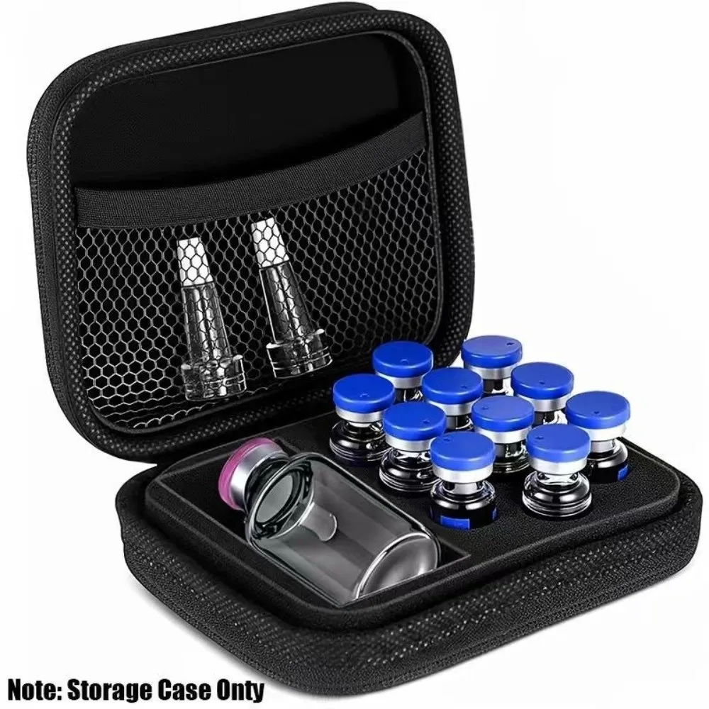 EVA Peptide Case Rectangle with Precut Foam Slot Safe Insulin Vials Storage Box Mesh Pocket Insulin Vial Case