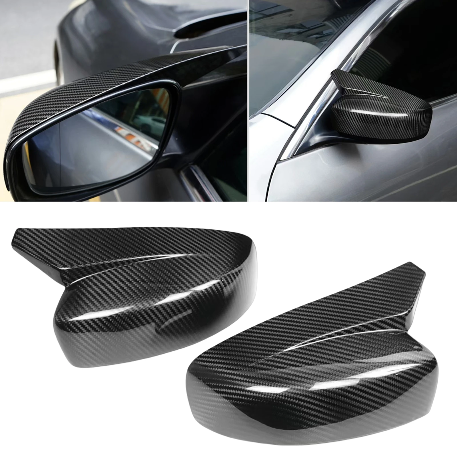 

Rear View Mirror Cover For Infiniti G37 G25 Q40 2008-2013 Dry Carbon Fiber Exterior Side Rearview Shell Cap Housing Add On Type