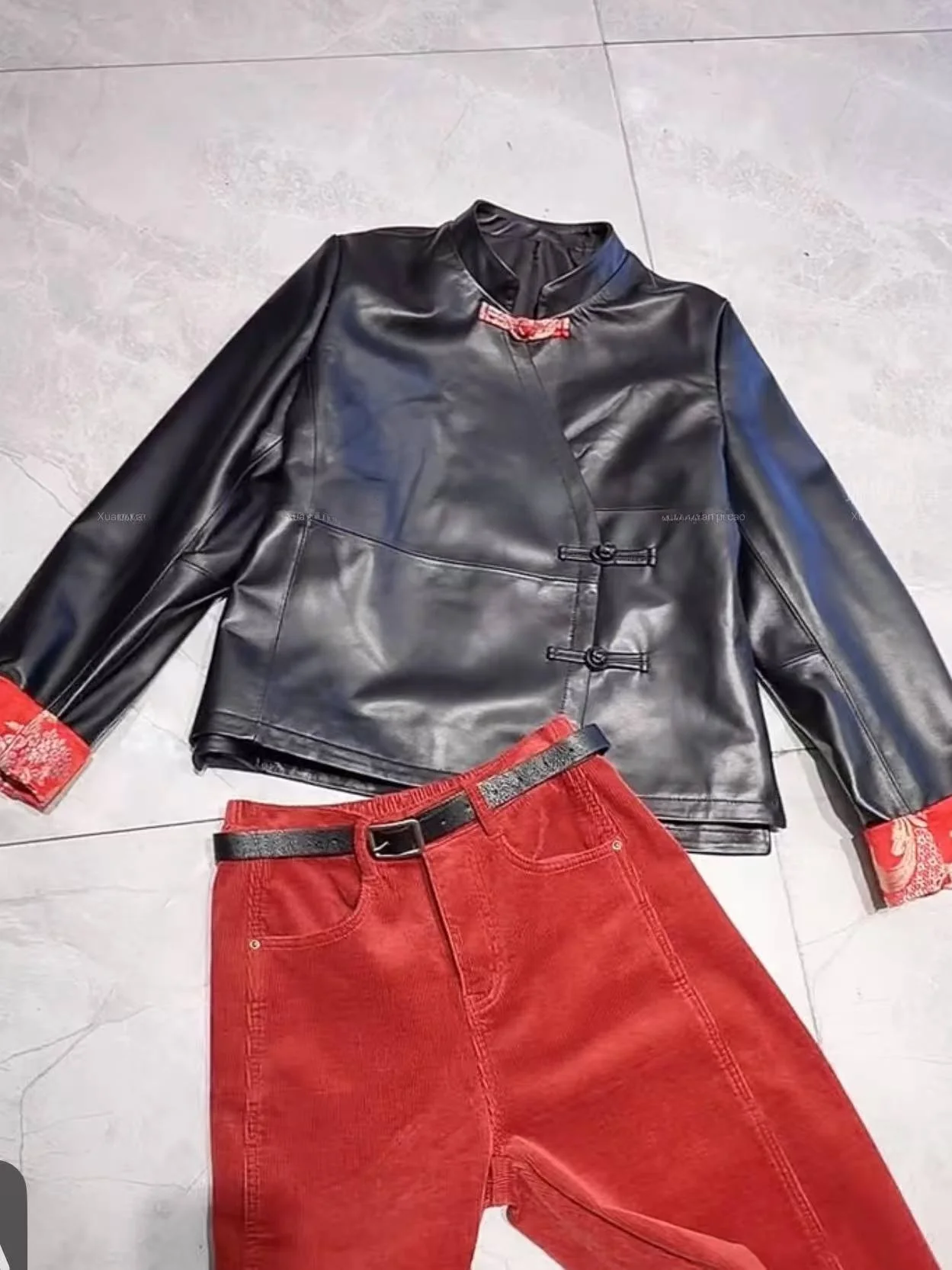 

Ning 2025 New Sle Women's Leather Jaet Genuine eepskin Long Sve Zipper Closure Luxury Feel Small Size Friendly