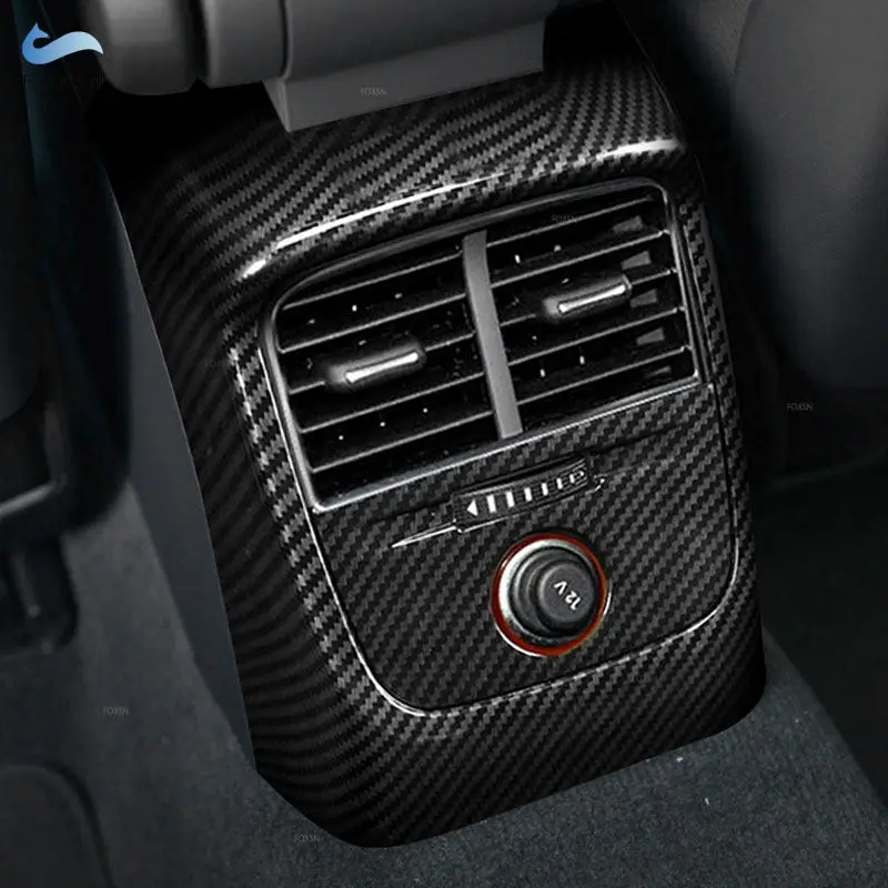 

ABS Carbon Texture Car Rear Air Conditioner Vent Outlet Anti-kick Panel Trim For Audi A3 8V S3 RS3 2014 2015 2016 2017 2018