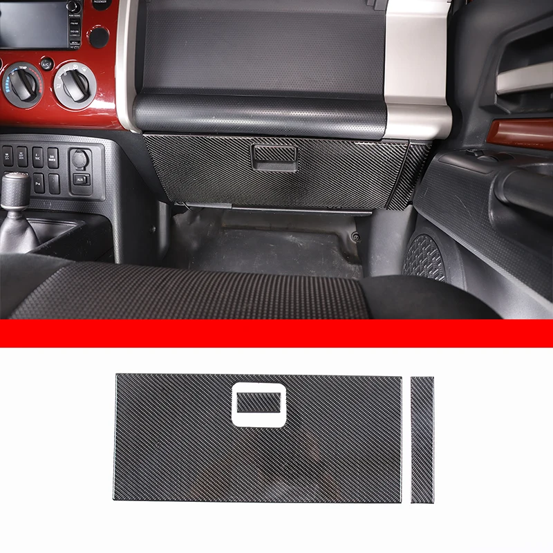 For Toyota FJ Cruiser 2007-2021 Car Co-driver Glove Box Panel Decorative Stickers Soft Carbon Fiber Interior Accessories 3 Pcs