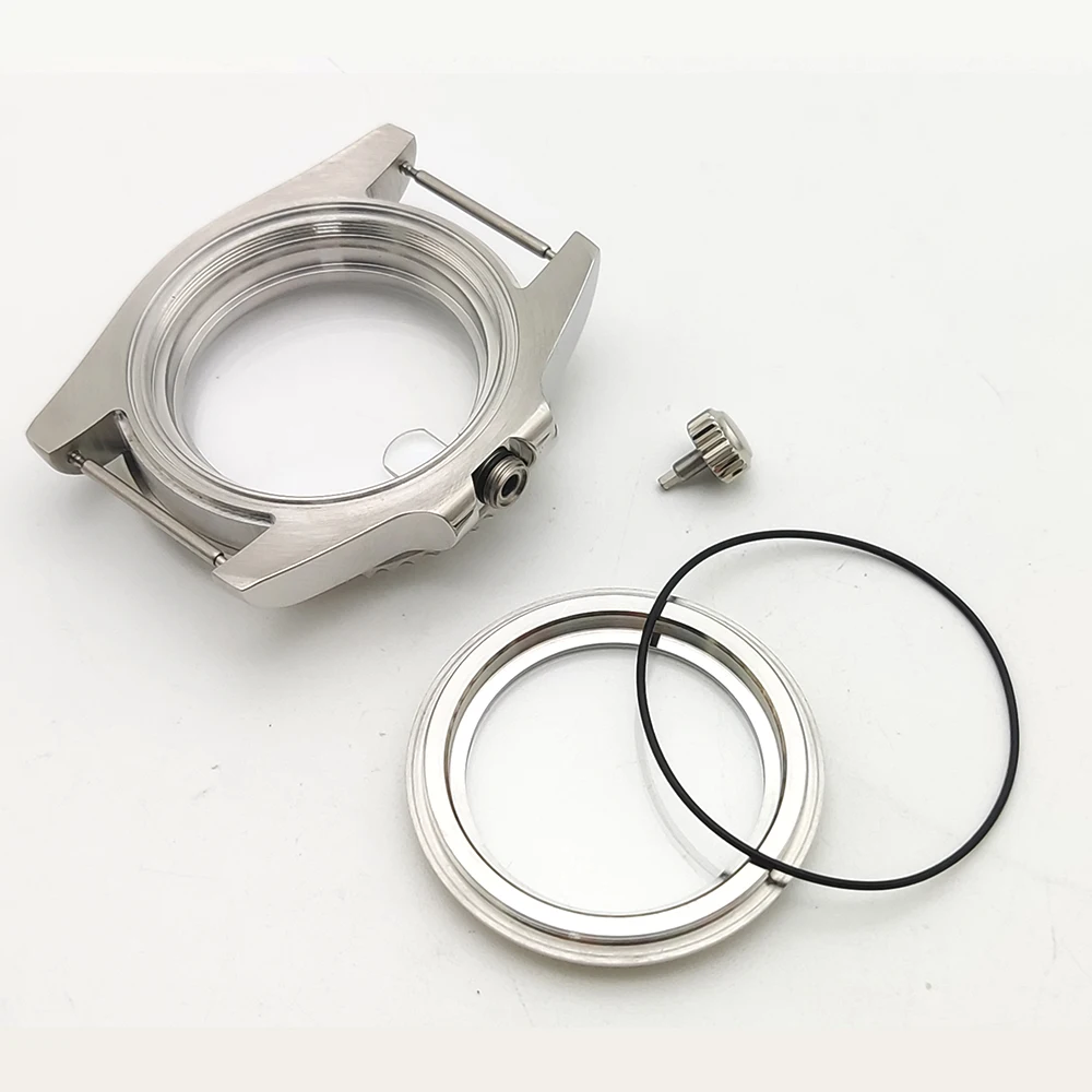 Caja automática de acero inoxidable para hombre de 40 mm, parte trasera transparente, mecánica resistente al agua, accesorios para reloj