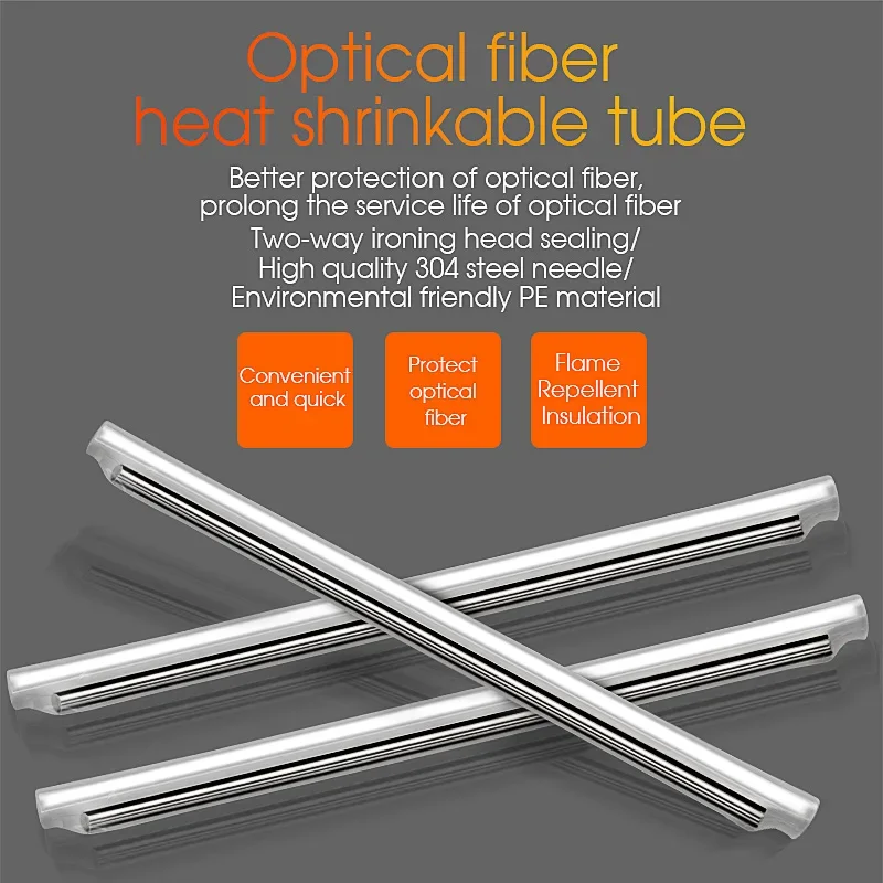 

1000PCS 60MM Heat Shrinkable Optic Fiber Splice Fusion Protection Tube Fiber Splice Sleeve High Shrink Ratio Cable Protective