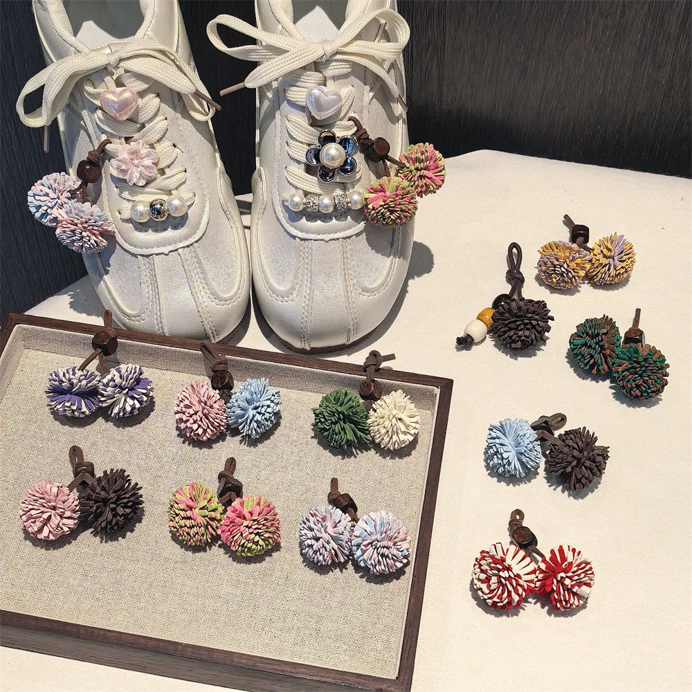 Shoe Decoration Multicolor Resin Pinecone Tassel Pearl Heart Flower Ballet for Casual Sandals Spring Summer Durable Quality