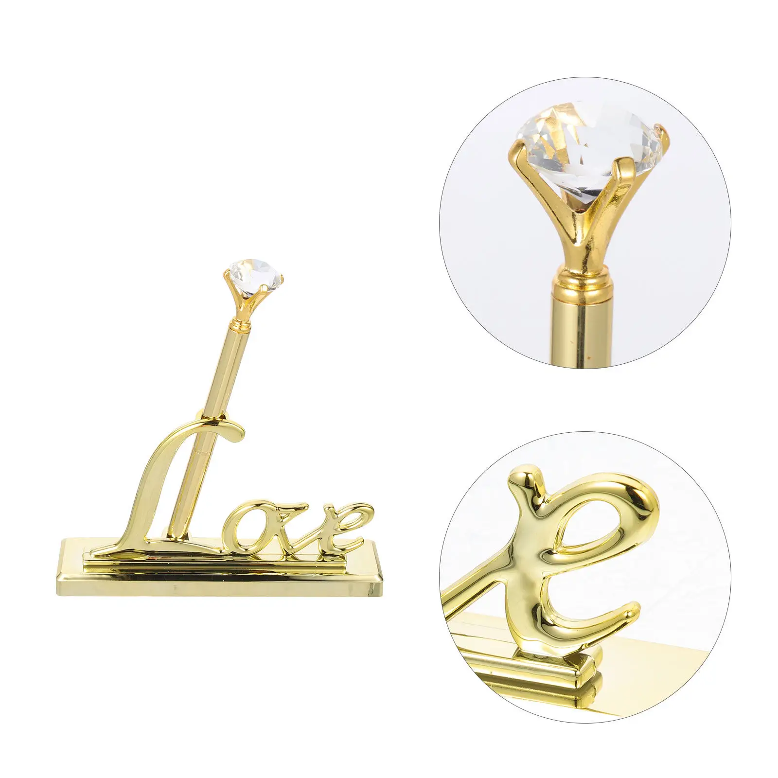 

Elegant Wedding Sign Pen Compact Sturdy Plastic Decorative Writing Pen for Guest Book Desk Ceremony Favor Valentine Day Gift