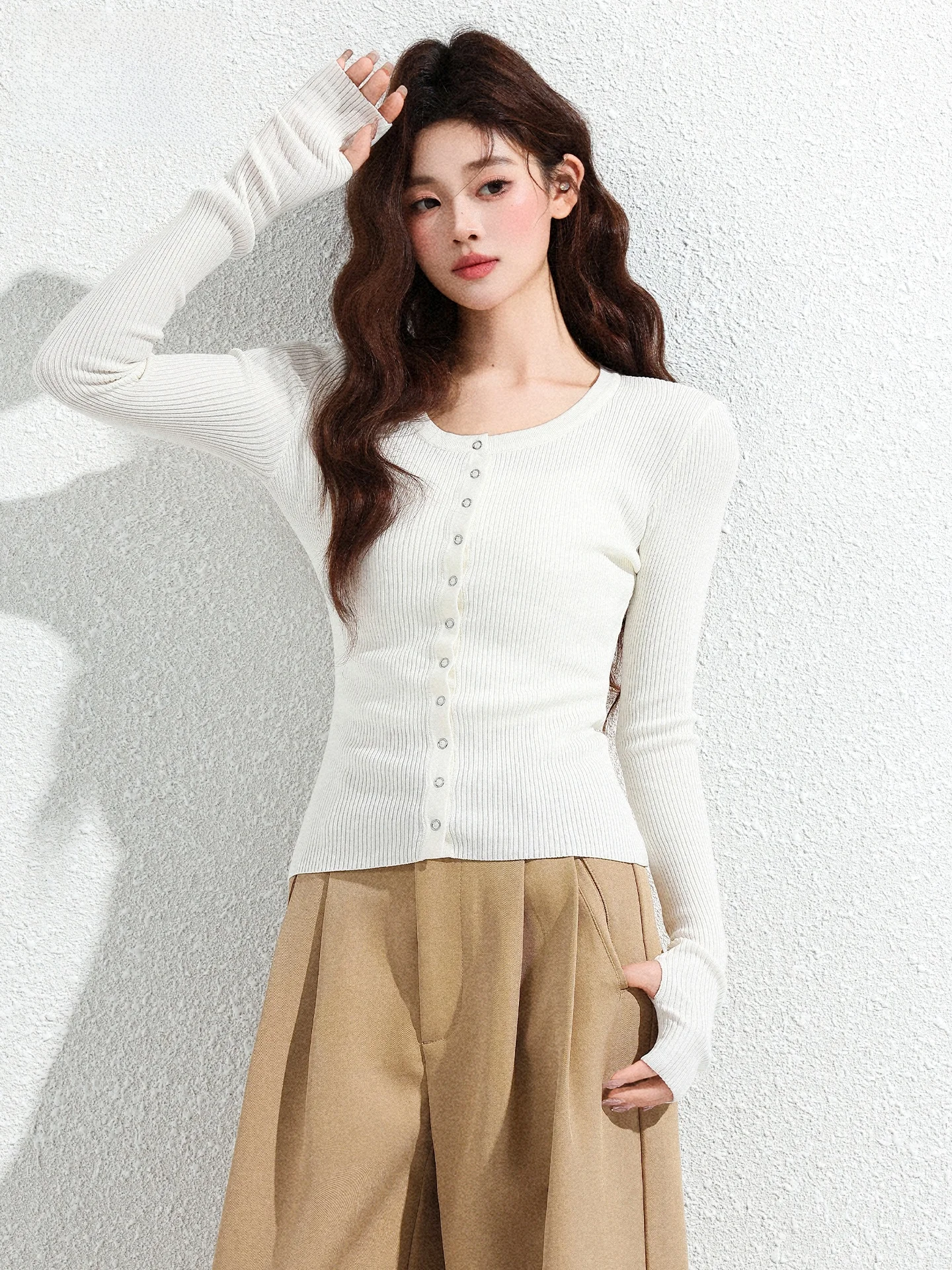 

Raysel Lyocell Dopaamine Knitted Cardigan Women's Slim Fit Long Sleeve Summer Sun Protection Casual Style Fashion Design