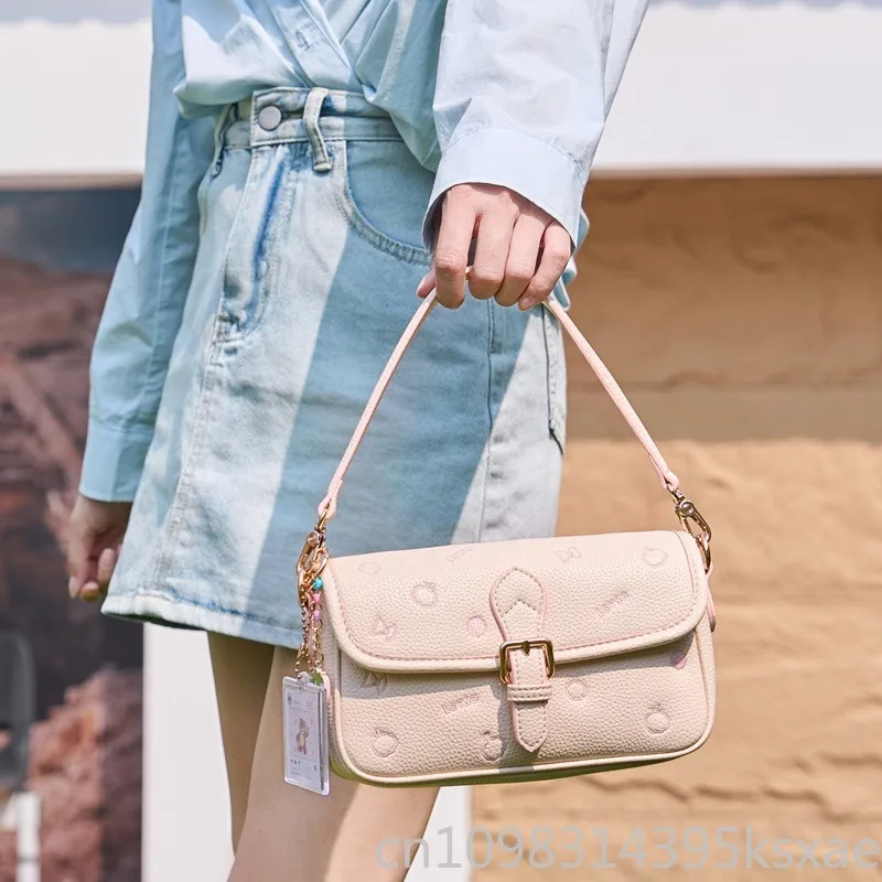 Disney Lotso Handbag for Women Sweet Shoulder Small Square Bag Luxury Purse Fashion Daily Use