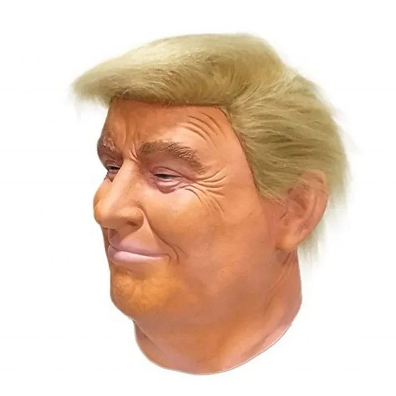 Trumps Human Face Latex Mask Full Head Headgear Halloween Carnival Party Funny Terror Masks President Trump Cosplay Props