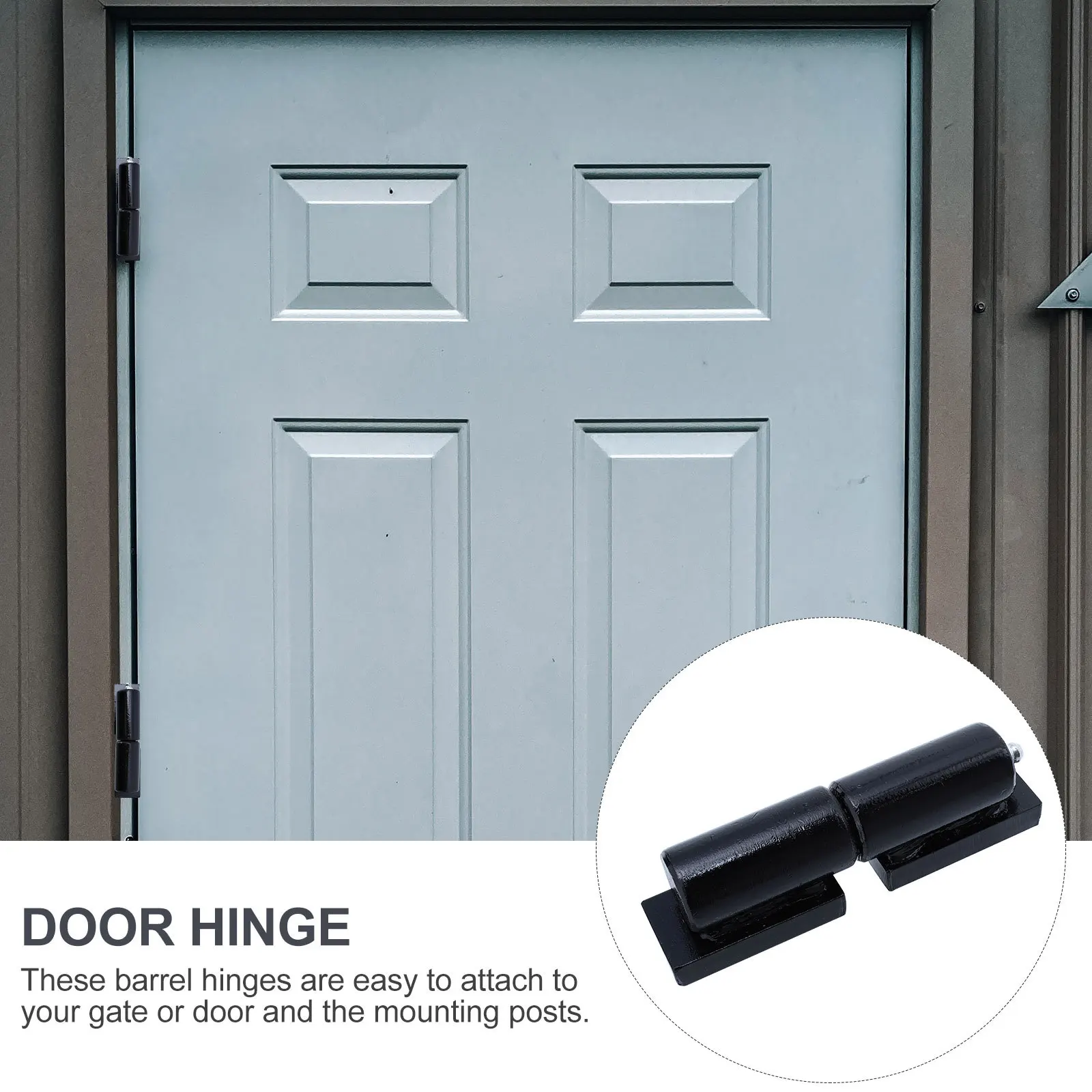 

1 pc Heavy Duty Barrel Hinge Black Pre-Painted Metal Gate Door Hardware Smooth Swing Iron Cylindrical Hinge For Security Gate