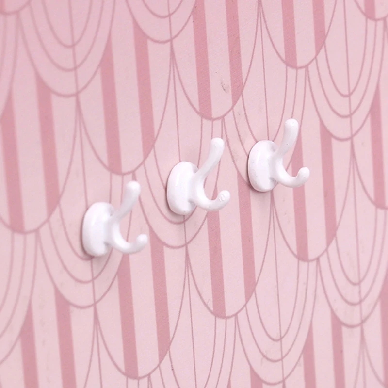 [JN] 3Pcs 1:12 Dollhouse Miniature Alloy Clothes Hook Model Living Scene Decor Doll House Accessories