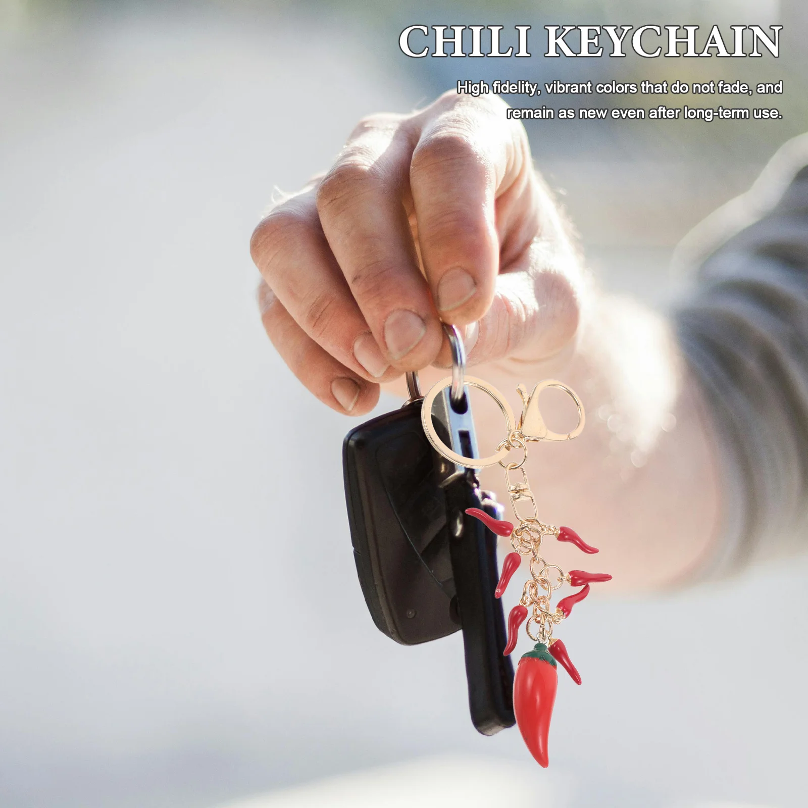 

2pcs Red Chili Pepper Keychain Mini Vegetable Pendant For Backpack Purse Car Key Holder Fruit Charm Imitation Food Kawaii