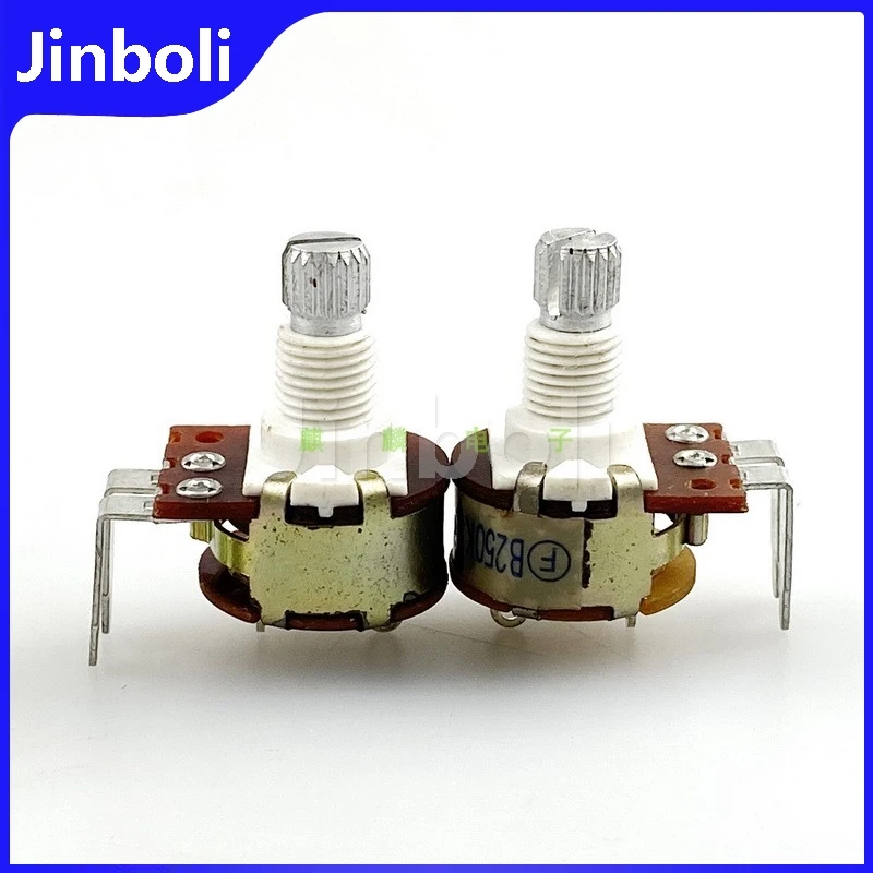3PCS 16 Type Single Potentiometer With Rotary Switch B250K Speaker Volume Desk Lamp Switch Flower Shaft Length 15mm