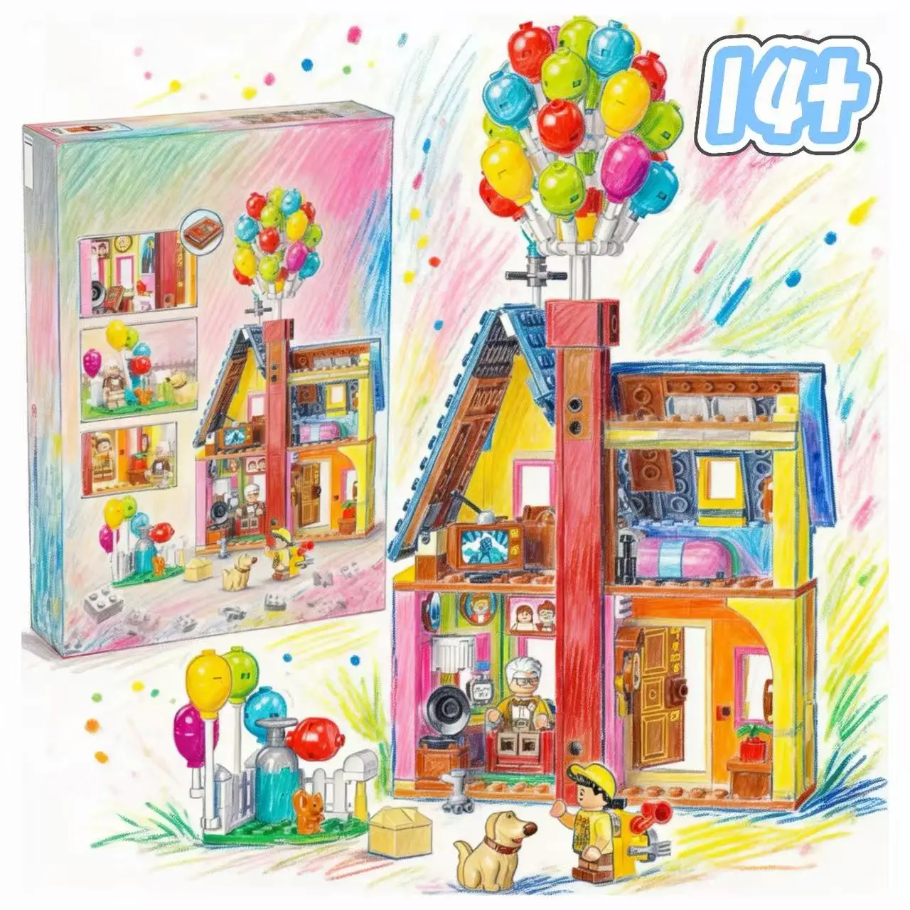 Bestseller: 598-teiliges Up-Film-Charakter-Bausteinset, Puzzlespielzeug, Geschenk für Jungen und Mädchen