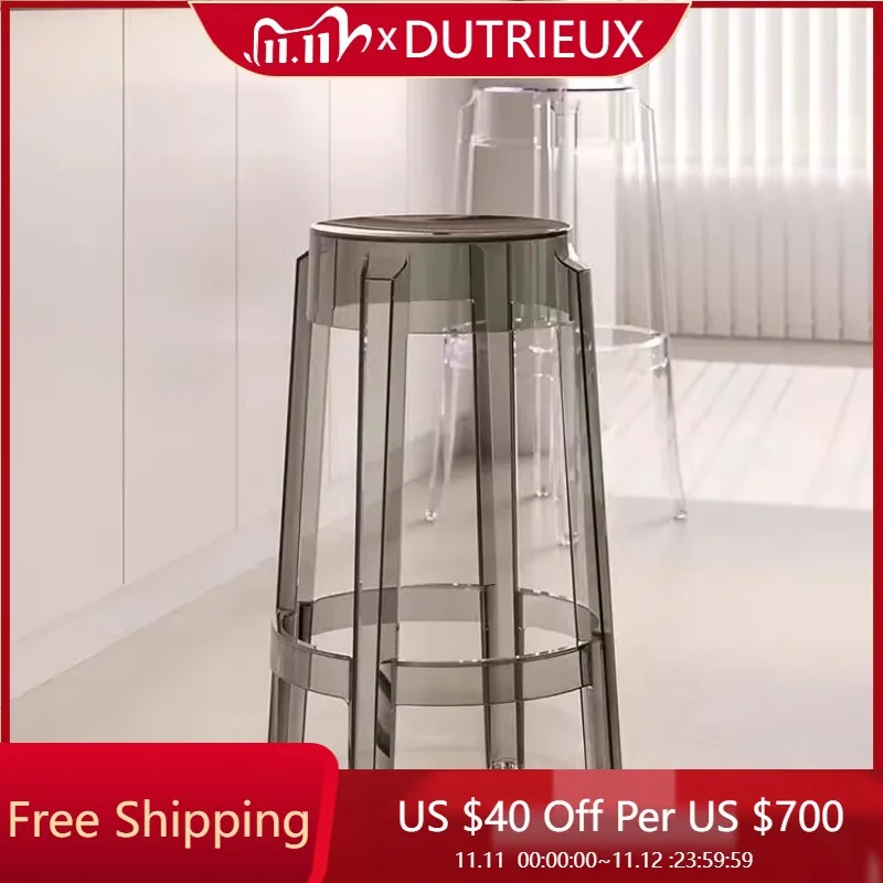 

Acrylic Transparent Bar Stools Modern Minimalist Ultralight Apartment Bar Chairs Party Plastic Restaurante Muebles Furniture