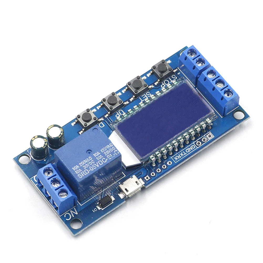

Модуль реле задержки 5 В/12 В/24 В с ЖК-дисплеем, подходящий для триггерных сигналов высокого и низкого уровня и пассивного управления переключателем