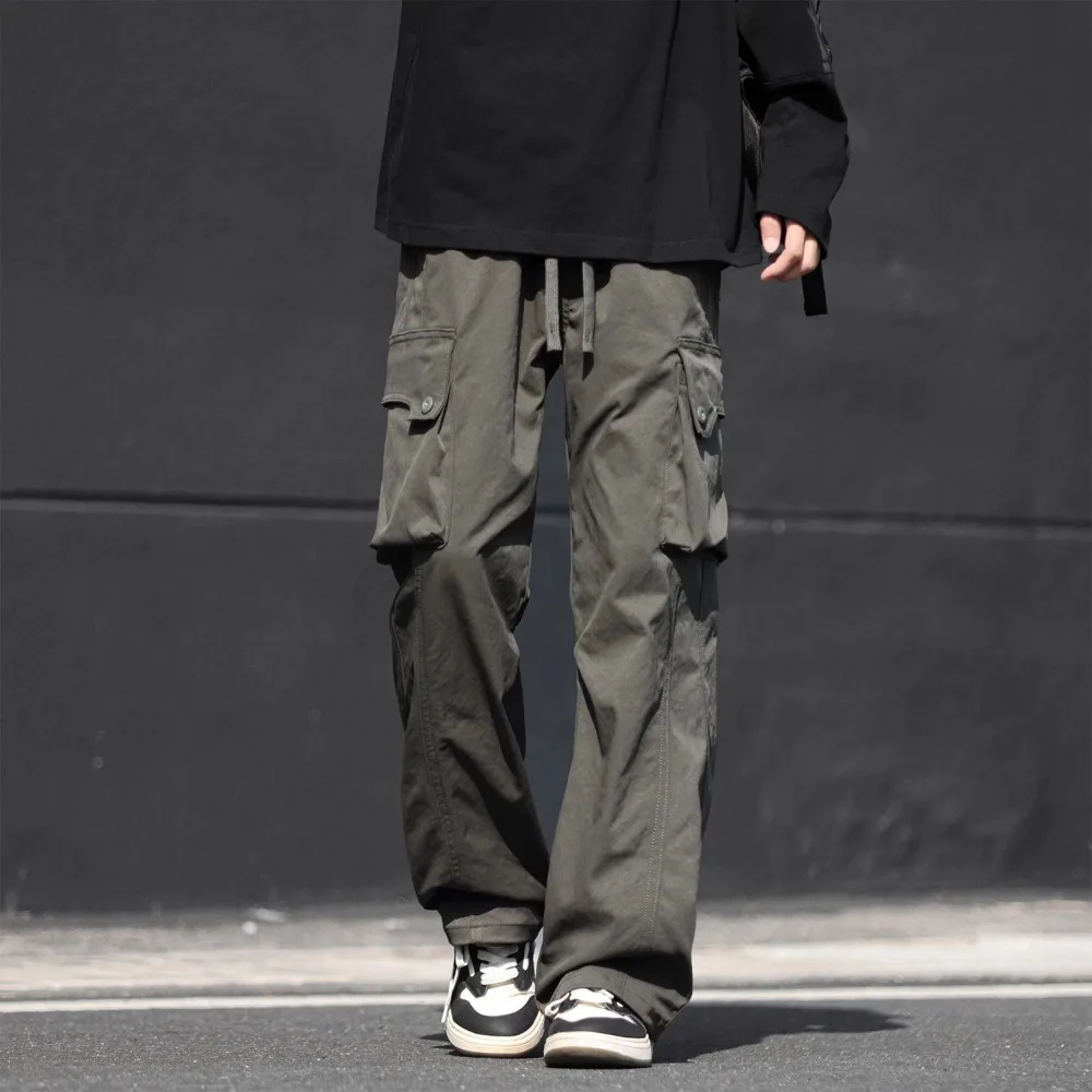 Invisible Open Crotch Outdoor Sex Exoticism Pants Men's Trend Paratrooper Cargo Men Loose Straight Handsome Casual Multi-pocket