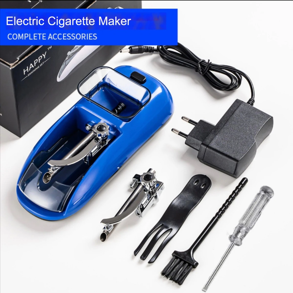 New Automatic Electric Cigarette Roller Cigarette Puller 5.5/6.5/8.0mm Caliber Cigarette Rolling Machine EU Plug Smoking Tool