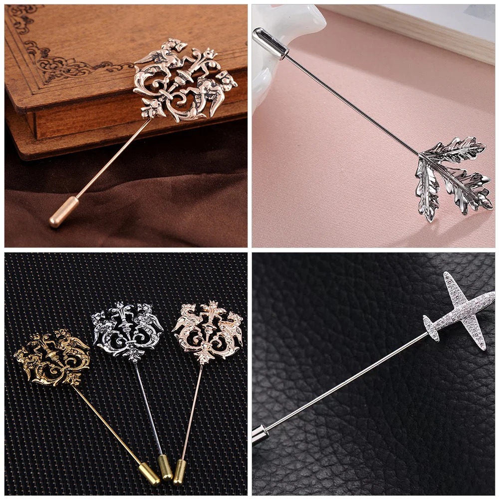 

6Pcs Vintage Lapel Collar Pins Brooch Stick for Men Shirt Suit Accessories Formal Festival Collar Bar Tie Pin Tie Pin for Men