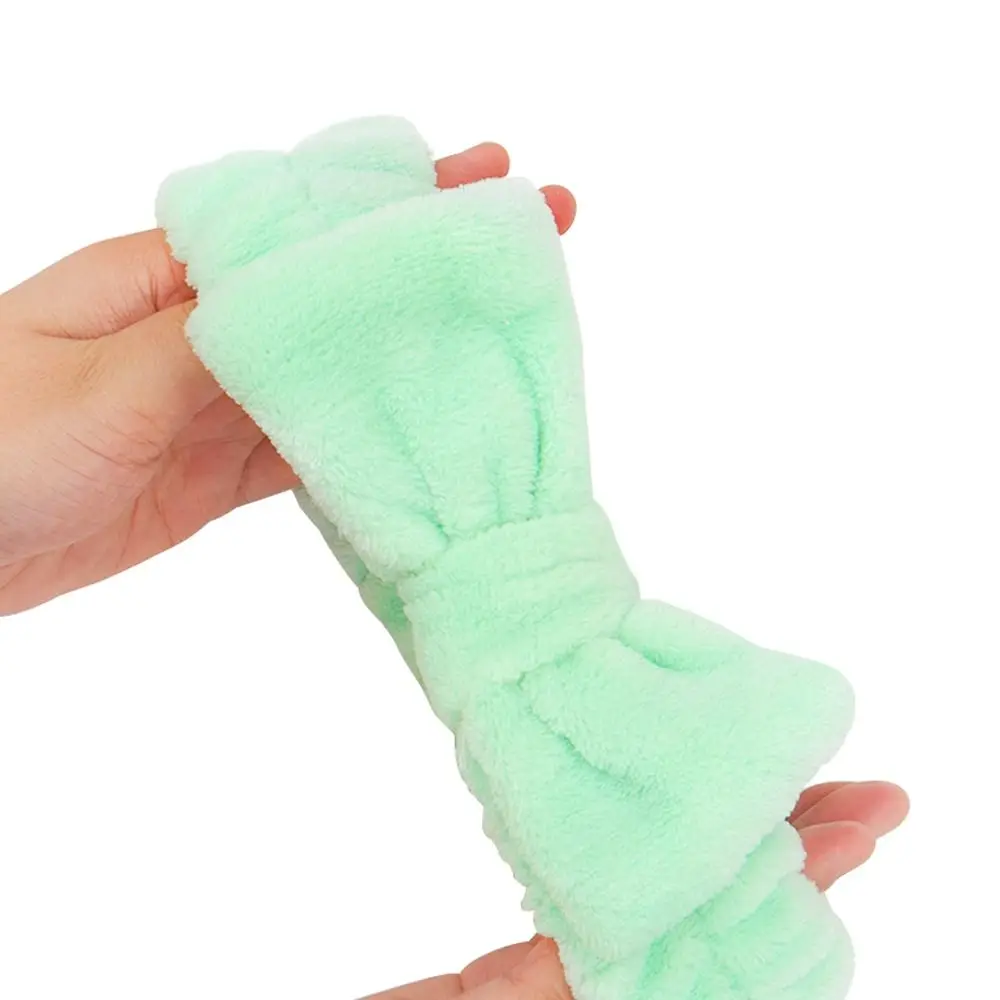 Beauty Coral Fleece Hair Band Soft Bow Fluffy Bowknot Make Up Hairband Knot Cosmetic Headbands Women
