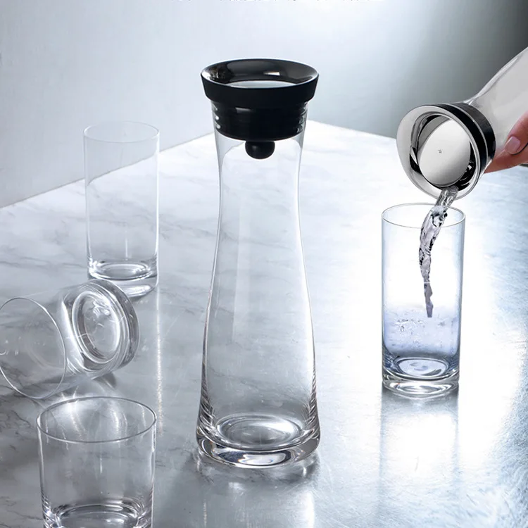 

New German Leakproof Glass Water Pitcher Set Large Capacity for Iced Tea Lemon Infuser