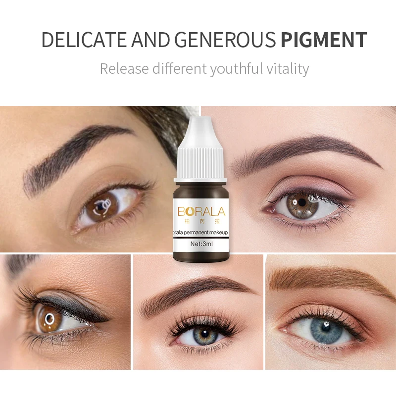 Borala tinta tato 3ml, pigmen cat Microblading warna Nude untuk semipermanen Makeup alis, perlengkapan tato habis