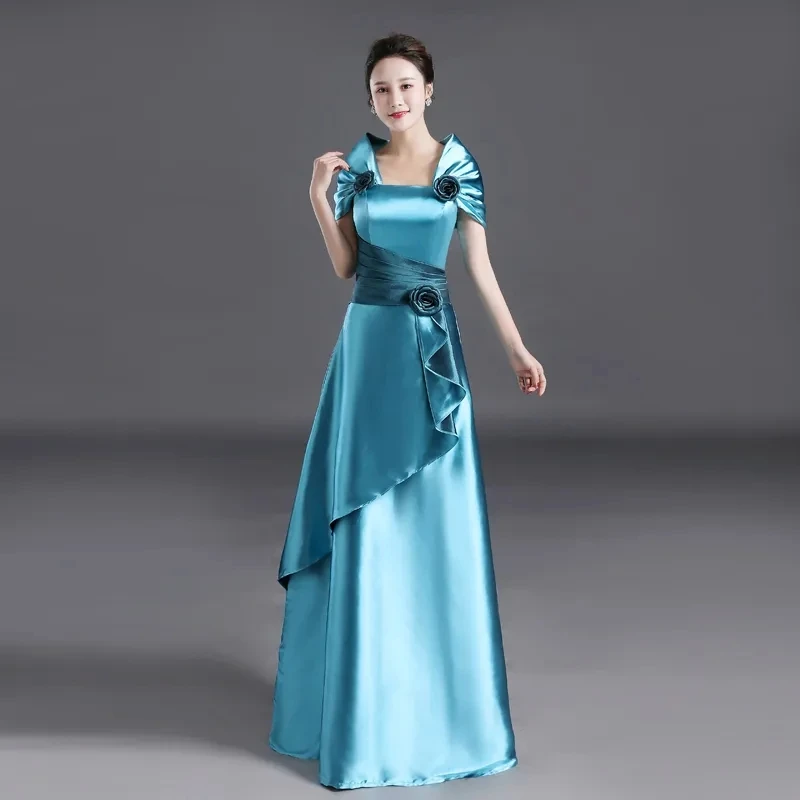 Long Evening Dresses Women\'s 2024 New Spring Summer Banquet Dress Fashion Noble And Elegant Host Performance Dress Female