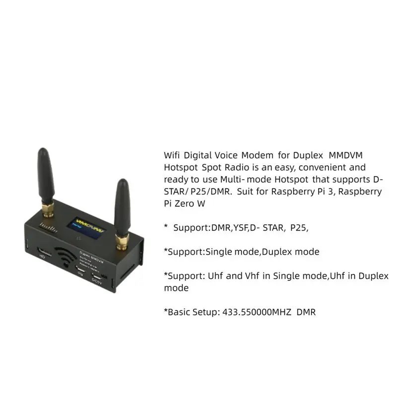 QWE-Duplex MMDVM Hotspot Wifi Digital Voice Modem Supports DSTAR/ P25/DMR For Raspberry Pi 3/Zero W view 5