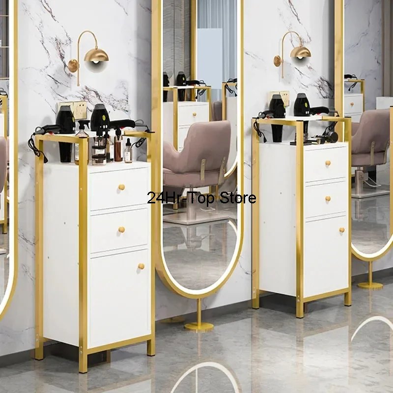 

Light Luxury Modern Salon Trolleys Simple Salon Furniture Beauty Salon Auxiliary Cart with Wheels Multi-layer Storage Cabinet A