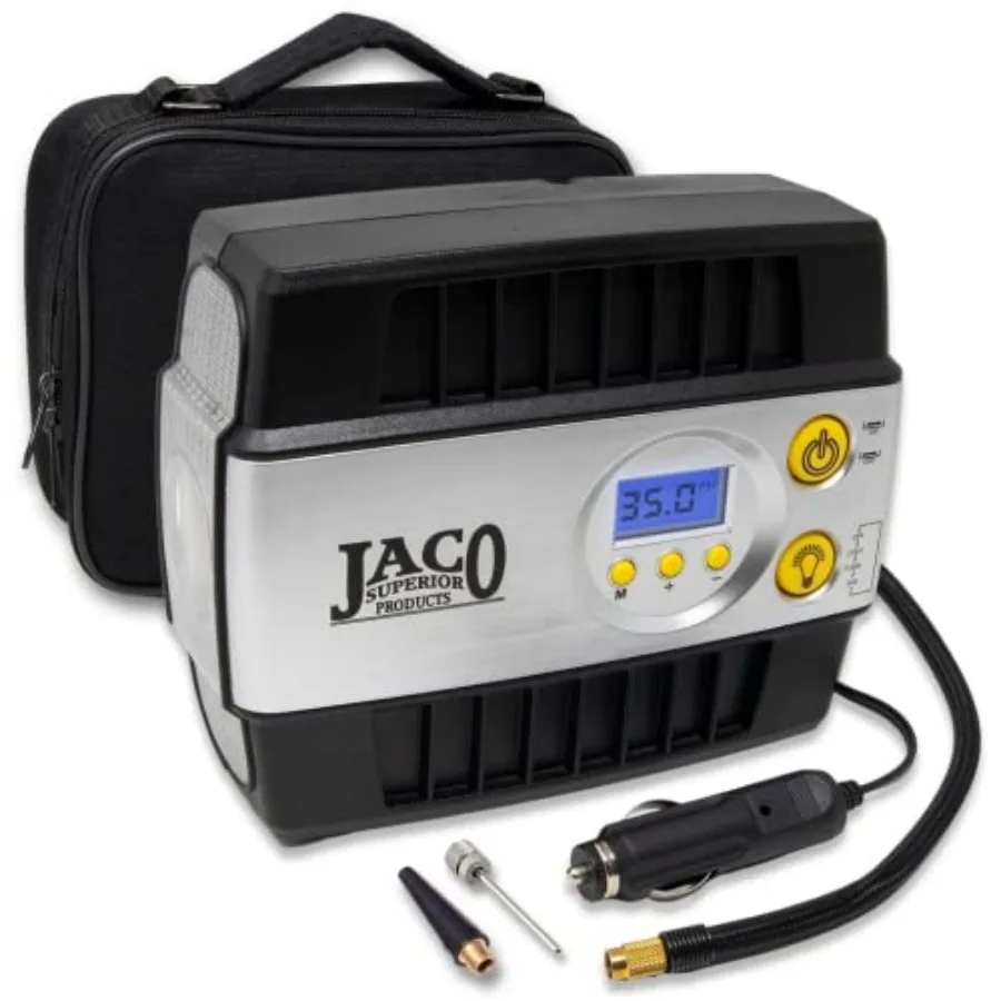 

JACO SmartPro 12V Tire Inflator Air Compressor - Portable Automatic Digital Tire Pump 12-volt DC