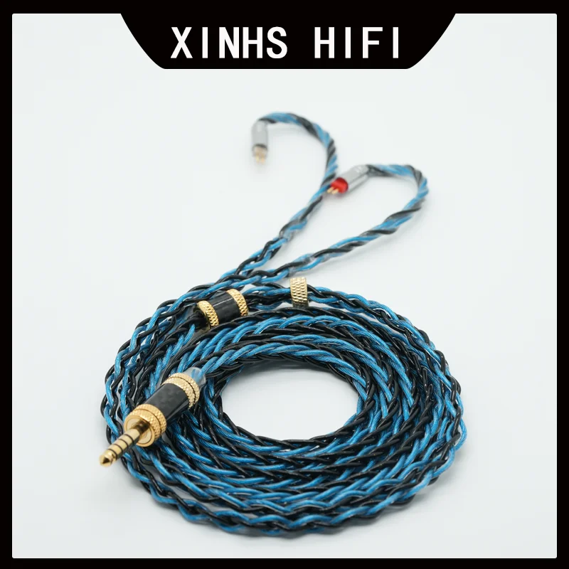 XINHS HIFI R04 8-ядерный темно-синий черный пятиэлементный графеновый гибридный кабель для наушников IEM с 3,5 мм, 4,4 мм/ MMCX/IE900/встраиваемый 2-контактный разъем
