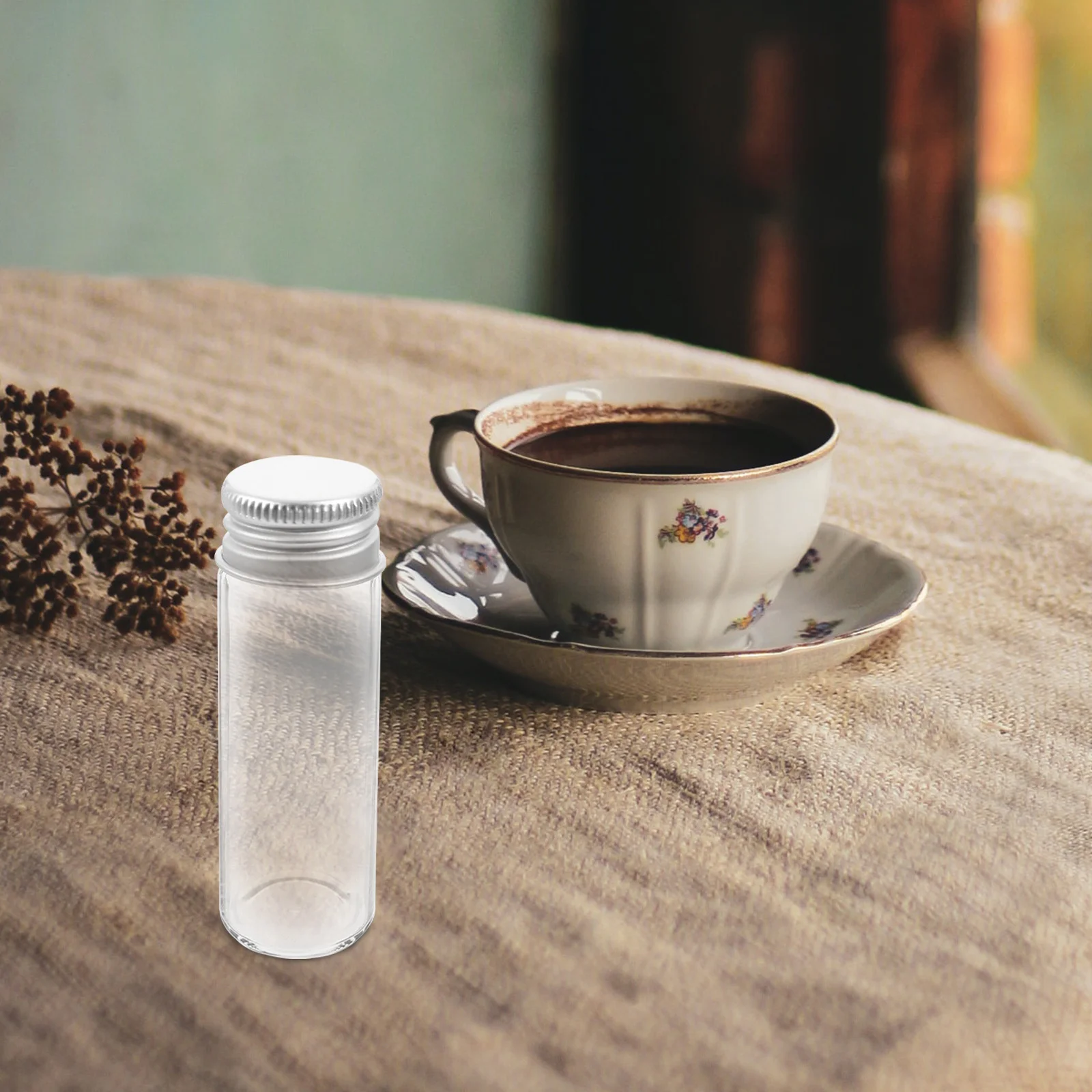 

20Pcs Clear Glass Storage Jars Reusable Bottles Leakproof Lid Small Capacity Lightweight Glass Containers for Candy Tea