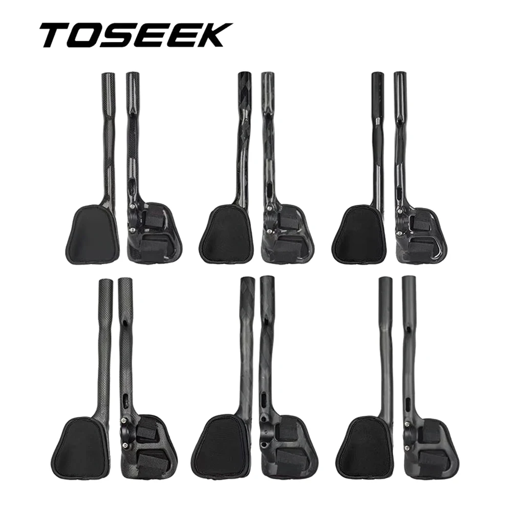 

TOSEEK Carbon Fiber Bicycle Rest Handlebar Road Bike Racing Rest Handlebar TT Triathlon Aero Bars 340mm TT Bar Ends 31.8mm