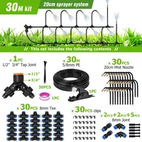 DIY Free Bending Universal Sprayer Kit 5M-30M Hose Patio Misting Cooling System for Garden Plant Fogging Watering Irrigation