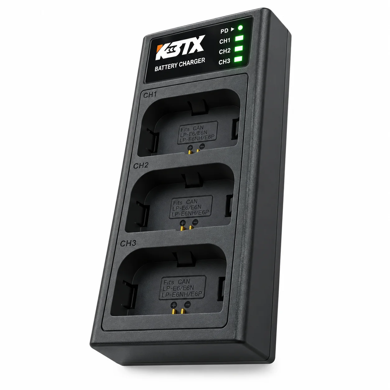 LP-E6P 3 Slot Battery Charger For Canon EOS R5 Mark II R6 Mark II R5 R6 R7 R8 Camera Battery USB-C PD Fast Charger